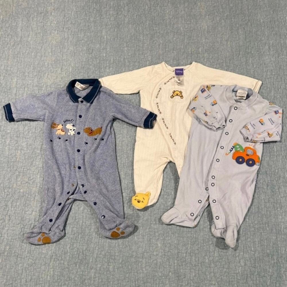 Baby Boy Size 3-6 Months Footy Pajama Bundle
